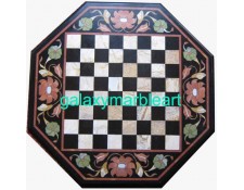 Black marble inlay chessboard 23" Chess-2302